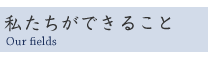 私たちができること　Our fields
